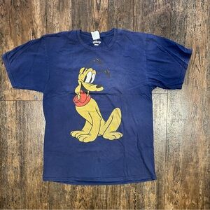 Disney Pluto Graphic Navy Blue Tshirt Size Medium